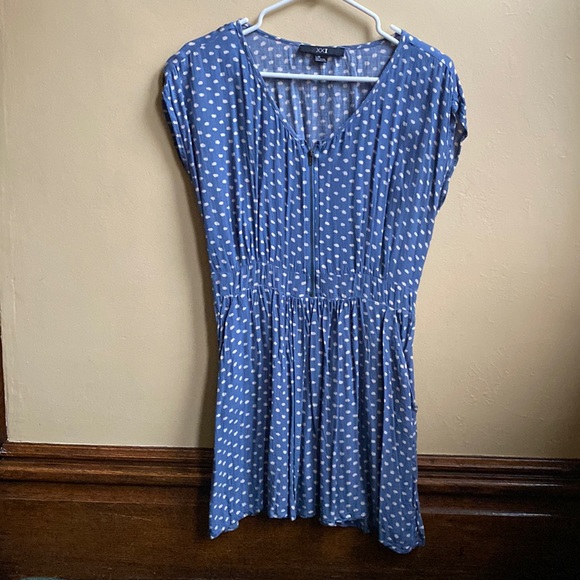 Forever 21 Tops - Blue polka dot tunic